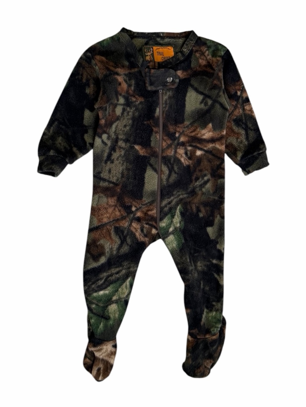 Vintage Camouflage Baby Footed One-Piece Zip Footies Fleece 6-12 Months